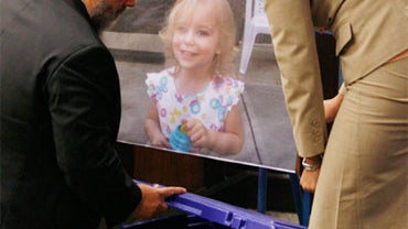 "Baby Grace" poster displayed during Royce Clyde Zeigler II trial for murder of stepdaughter. 