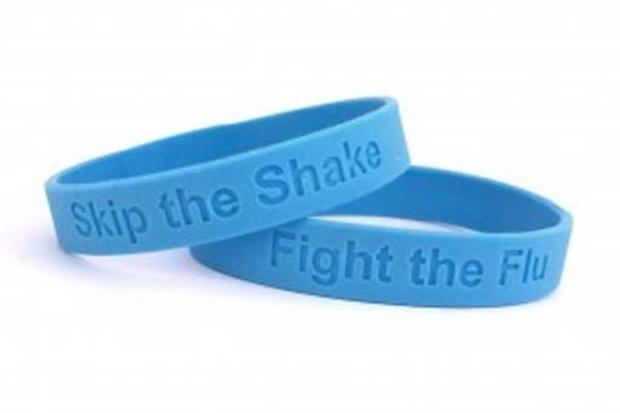 4) Skip the Shake, Fight the Flu Wristbands 