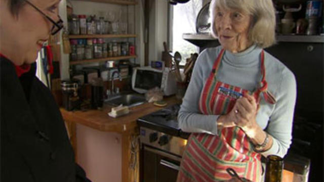 Cookbook editor and author Judith Jones with Martha Teichner 