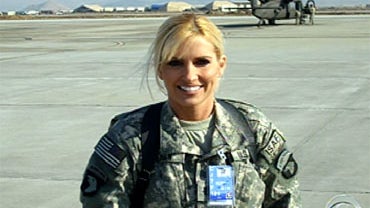 U.S. Lt. Col. Vanessa Benson is seen in the Saturday, Dec. 12, 2009, broadcast of the "CBS Evening News." She is battling for custody of her 14-year-old son John after temporarily giving her ex-husband custody before she was deployed in December 2008. 