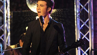 Kevin Jonas, of the Jonas Brothers, performs at the Teen Choice Awards on Sunday Aug. 9, 2009, in Universal City, Calif. 