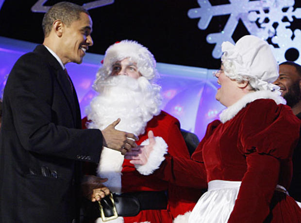 Santa Caus Meets  President Obama 