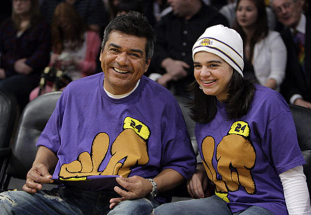 George Lopez Takes Daughter To See Lakers 