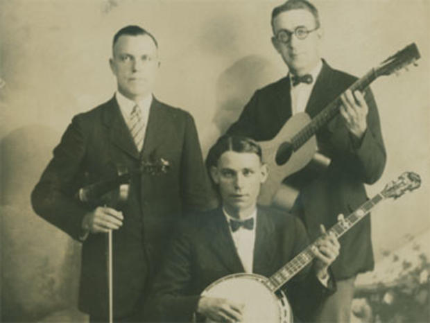 Banjo player Charlie Poole, foreground, with Posey Rorer and Roy Harvey of the North Carolina Ramblers. 