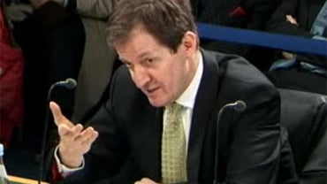 Alastair Campbell speaking at a hearing of the Iraq Inquiry, Tuesday, January 12, 2010. 