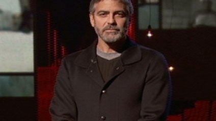 Actor George Clooney hosts the "Hope for Haiti Now" telethon 