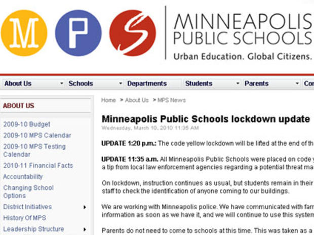 Mpls. Schools Locked Down After Web Threat 