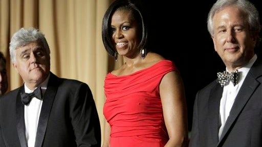 Jay Leno, Michelle Obama, Matt Winkler 