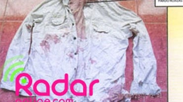 Radaronline.com says this photo it obtained shows what the website says is bloody shirt worn by Joran van der Sloot, who's accused of killing Peruvian business student Stephany Flores in his LIma hotel room May 30. 