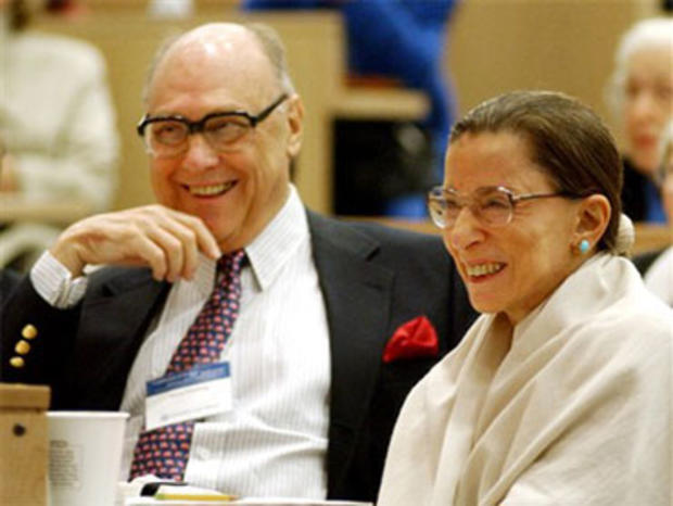 Supreme Court Justice Ruth Bader Ginsburg, right, laughs with her husband Martin Ginsburg 
