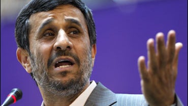 Iranian President Mahmoud Ahmadinejad speaks in the International Conference of Islamic World Publishers in Tehran on June 20, 2010. Ahmadinejad says Tehran will not hold nuclear talks with the West until late August to "punish" world powers for imposing  