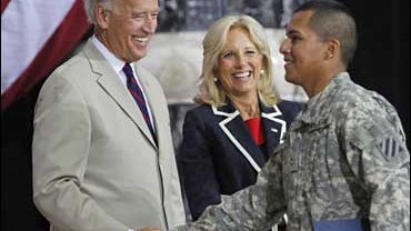 U.S. Vice President Joe Biden Shakes Hands in Baghdad, Iraq, on July 4, 2010. 