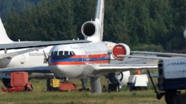 The Russian Emergency Situations Ministry, Yak-42 aircraft carrying Russian agents deported from the United States, at the Domodedovo airport in Moscow on July 9, 2010.  