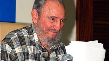 In this photo released by the state media Cubadebate website, Cuban former President Fidel Castro attends a meeting with Cuban ambassadors in foreign countries at the Ministry of Foreign Affairs in Havana Friday, July 16, 2010.(AP Photo/Cubadebate, Estudi 