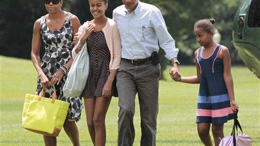 Barack Obama, Michelle Obama, Sasha Obama, Malia Obama 