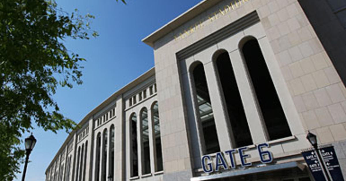 The old Yankee Stadium in New York in 2007, and the same spot in