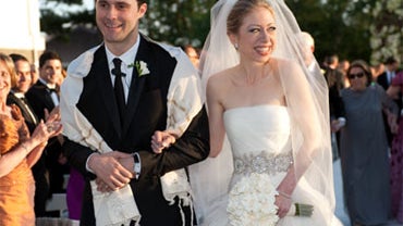 Chelsea Clinton and Marc Mezvinsky following their wedding ceremony. Chelsea Clinton was married to Marc Mezvinsky at Astor Court in Rhinebeck, NY on July 31, 2010. 