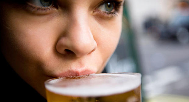 woman drinking beer, generic, stock 