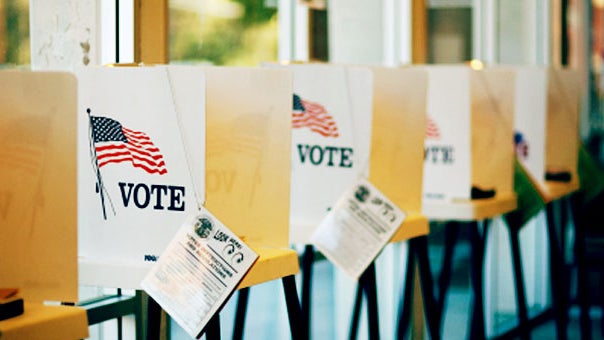vote, voting booth, votes, election, ballot box, ballots, flag, america, american, generic, stock 