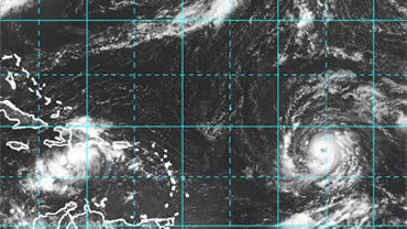 Igor, now a Category 2 hurricane, about 1,100 miles east of the Northern Leeward Islands on Sunday, Sept. 12, 2010.  