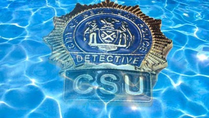 Naked Police Officer Jumps in Pool with Three Girls 