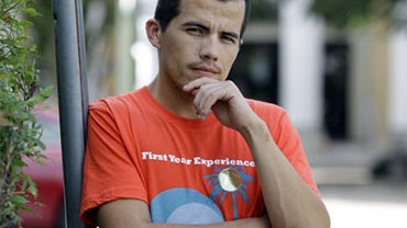 Omar Lopez, who is reported to be turned away from an Army recruiting office last week, poses for a photograph, Tuesday, Oct. 19, 2010 in Austin, Texas. The military is accepting openly gay recruits for the first time in the nation's history, even as it t 