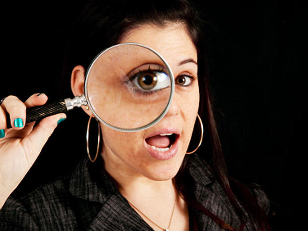 woman, magnifying glass, istockphoto, 4x3 