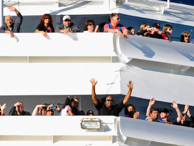 Stranded Carnival Cruise Ship Towed To San Diego. (Credit: Kevork Djansezian/Getty Images) 