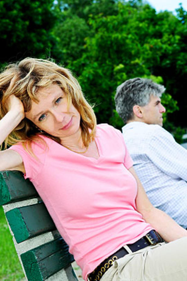 unhappy couple, sex, bench, outdoors, stockphoto, 4x3 