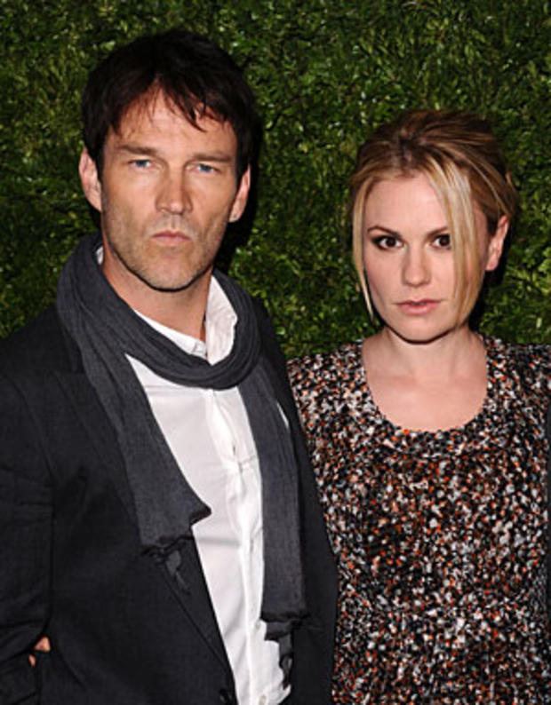 Actress Anna Paquin and her husband Stephen Moyer attend the seventh annual CFDA Vogue Fashion Fund Awards in New York, on Monday, Nov. 15, 2010. (AP Photo/Peter Kramer) 