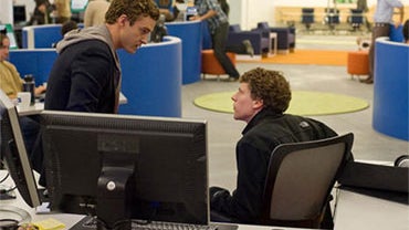 Justin Timberlake and Jesse Eisenberg in "The Social Network." 