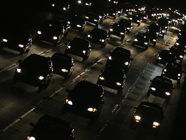 Nighttime Traffic Jam 