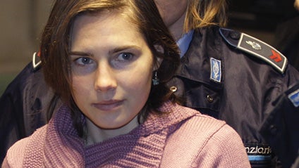 Convicted U.S. student Amanda Knox arrives for a hearing in her appeals trial, at Perugia's courthouse, Italy, Saturday, Dec. 18, 2010. 