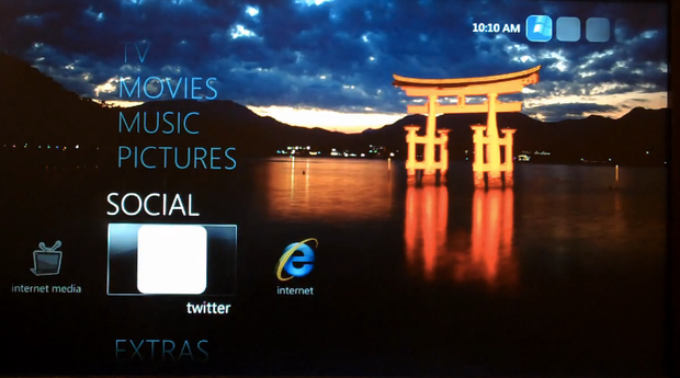 Windows Media Center running on Windows Embedded Compact 7. 