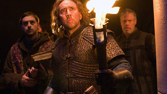 In this film publicity image released by Relativity Media, from left, Stephen Campbell Moore, Nicolas Cage and Ron Perlman are shown in a scene from &amp;amp;quot;Season of the Witch.&amp;amp;quot; (AP Photo/Relativity Media, Egon Endrenyi) 