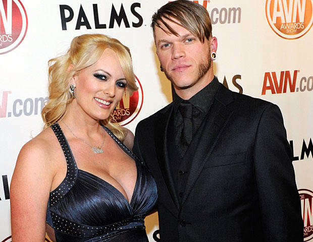 LAS VEGAS, NV - JANUARY 08: Adult film actress Stormy Daniels (L) and adult film actor Brendon Miller arrive at the 28th annual Adult Video News Awards Show at the Palms Casino Resort January 8, 2011 