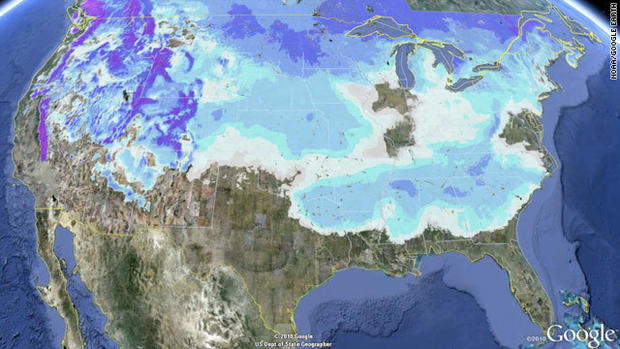 U.S. Snowfall Map 