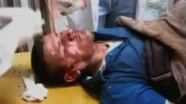 At least 45 people were killed when a suicide bomber blew himself up among a crowd of police recruits in Tikrit, Iraq, on Tuesday, Jan. 18, 2011. 