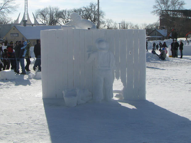 St. Paul Winter Carnival Snow Sculpture Contest -- Second Place: "Tom Sawyer" 
