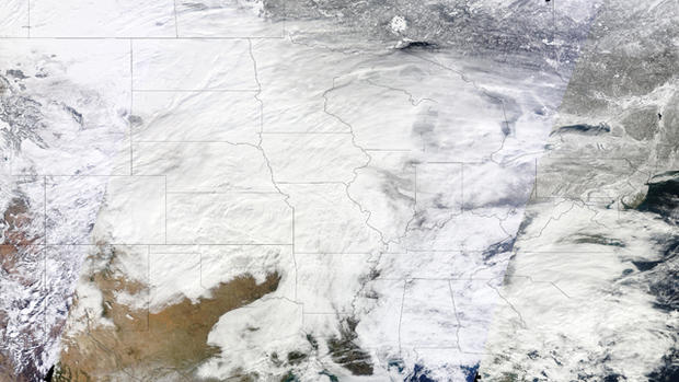 Massive Snowstorm Seen From Space 