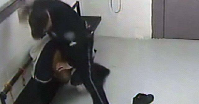Caught on Tape Officer Hits Inmate CBS News