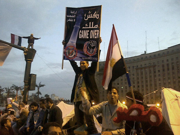 Protestors in Tahrir Square 