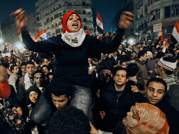 Egyptian woman celebrates 