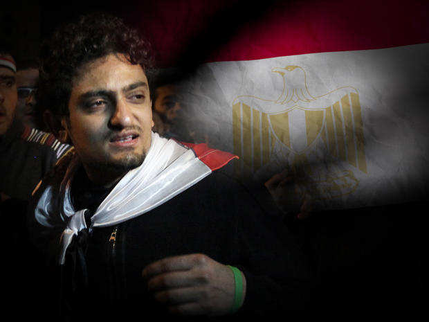 Wael Ghonim over Egypt flag 