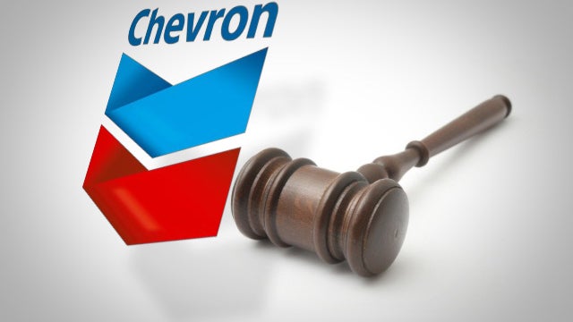 CHEVRON Corporation logo over gavel 