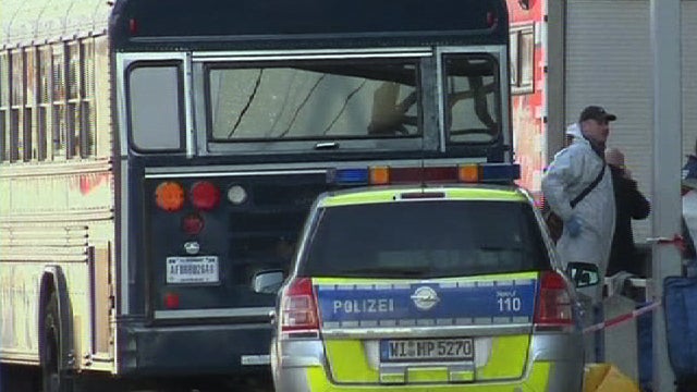 bus carrying US military 