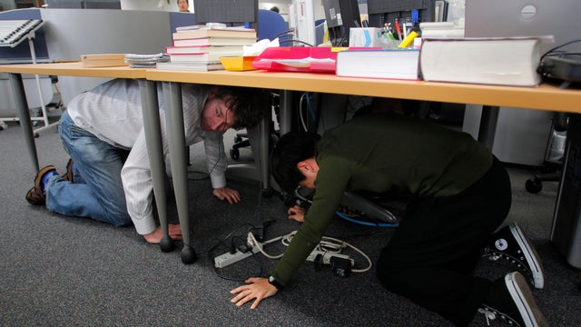 AP reporters take cover as earthquake hits Japan 