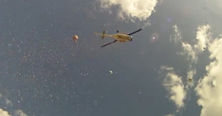 20,000 bouncy balls dropped from a helicopter... for science! CBS News