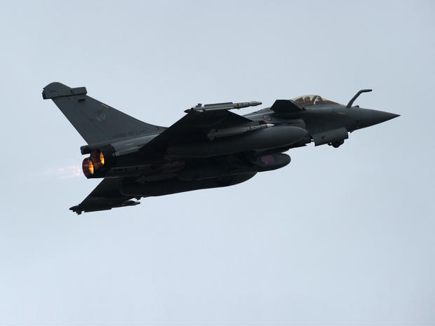 A rafale jet fighter takes off at the military base of Saint Dizier, eastern France 