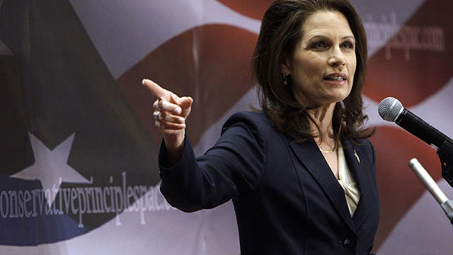 U.S. Rep. Michele Bachmann, R-Minn., speaks during the Conservative Principles Conference hosted by U.S. Rep. Steve King, R-Iowa, March 26, 2011, in Des Moines, Iowa.  